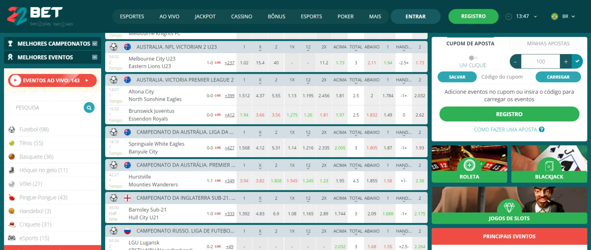 22Bet Probabilidades Altas